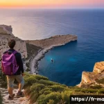 Home 17 몰타 하이킹 코스 - **Prompt 1: Hiking Malta's Historic Coastline at Sunset**
A panoramic view of the majestic Dingl...