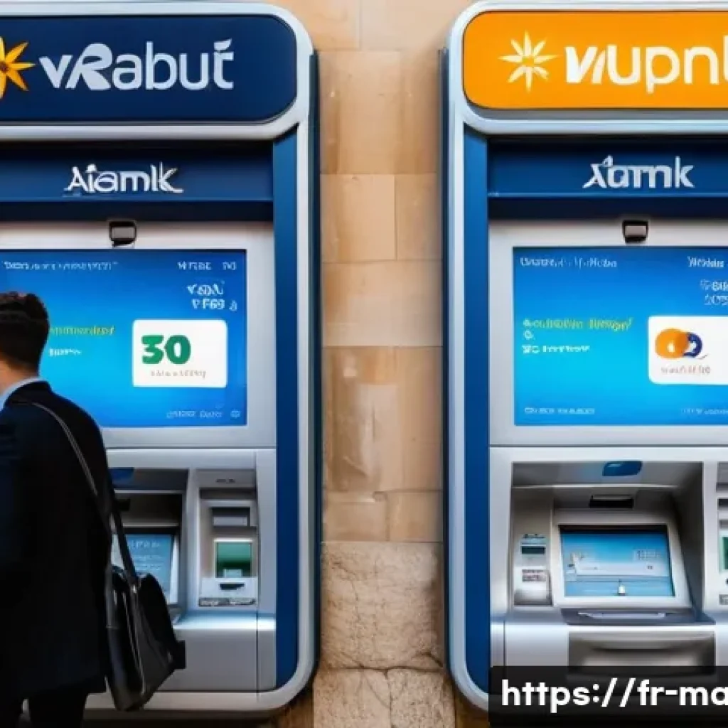 몰타 환전 팁 - **Prompt:** A savvy traveler, in their late 20s to early 30s, stands attentively at a modern ATM of ...